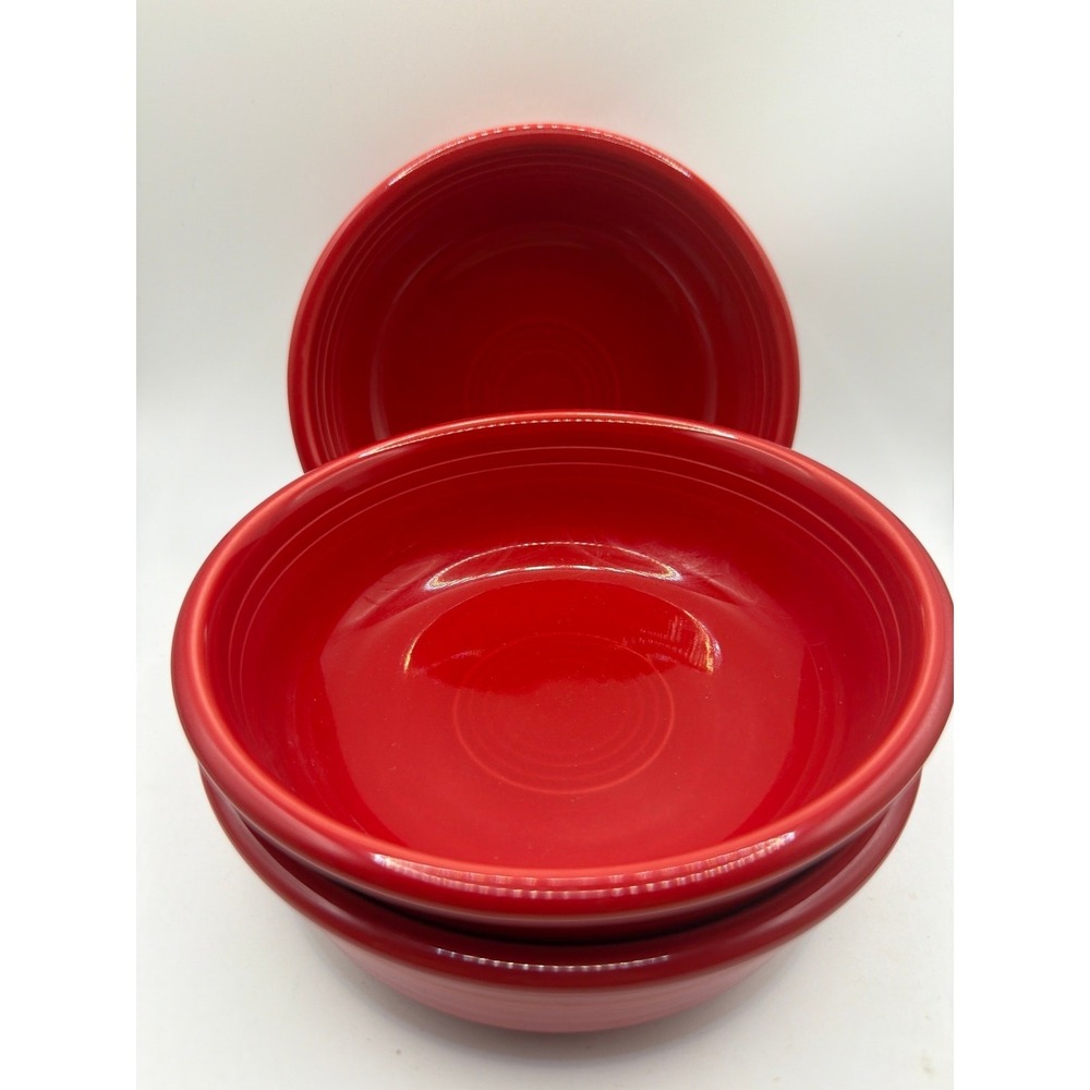 3 Fiestaware Classic Rim SCARLET RED Bowls 5.5"W Fiesta Soup Bowls